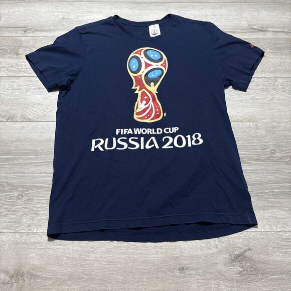 adidas Other - Adidas FIFA World Cup Russia 2018 T-Shirt Navy Blue Soccer Graphic Tee Men M